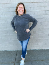 Load image into Gallery viewer, Vintage Like Vinyl IRON BLACK | Mineral Wash Boyfriend Tee