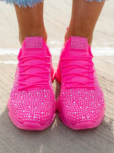 Load image into Gallery viewer, PREORDER Maxed In Bling Sneakers - Neon Pink