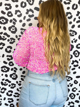Load image into Gallery viewer, Viva La Dolly Pink Sequin Bodysuit