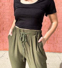 Load image into Gallery viewer, Adult | Olive Butter Drawstring Joggers