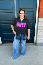 Load image into Gallery viewer, WIFEY | Neon Fuchsia Rocker Black Star Top {Various Options }