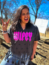 Load image into Gallery viewer, WIFEY | Neon Fuchsia Rocker Black Star Top {Various Options }