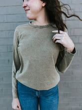 Load image into Gallery viewer, Vintage Like Vinyl OLIVE | Mineral Wash Boyfriend Tee