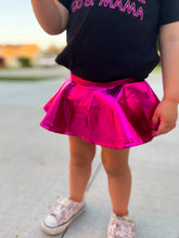 Load image into Gallery viewer, Harley | Metallic Leather Skirted Bummies | Black & Hot Pink