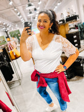 Load image into Gallery viewer, Country Roots | Women's Lace Sleeve Top { 5 colors }