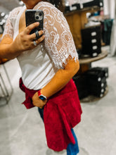 Load image into Gallery viewer, Country Roots | Women's Lace Sleeve Top { 5 colors }
