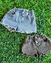 Load image into Gallery viewer, BAE | Distressed Vintage Wash Denim Paperbag Shorts