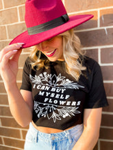 Load image into Gallery viewer, I Can Buy Myself Flowers | Boho Vintage Black Unisex Graphic Tee
