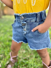 Load image into Gallery viewer, BAE | Distressed Vintage Wash Denim Paperbag Shorts