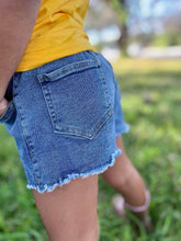 Load image into Gallery viewer, BAE | Distressed Vintage Wash Denim Paperbag Shorts