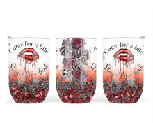 Load image into Gallery viewer, Came For A Bite Stayed For A Drink Wine Glass Cup With Lid