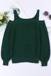 White Dew Shoulder Knitted Sweater