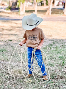 Cowboy In Training | Tan Short Sleeve Kid's Western Graphic Tee