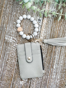 Wendy Wristlet Wallet Keychain "Gray"