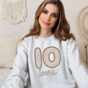 Leopard State Sweatshirts Faux Embroidery Part 2