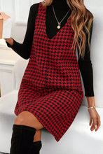Load image into Gallery viewer, Red Houndstooth Sleeveless Mini Dress
