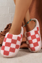 Load image into Gallery viewer, Salmon and white checkered slippers 
