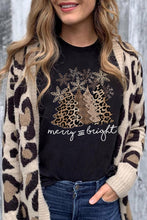 Load image into Gallery viewer, Black Leopard Christmas Tree T Shirt
