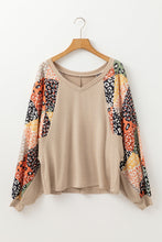 Load image into Gallery viewer, Leopard Patchwork Sleeve Top
