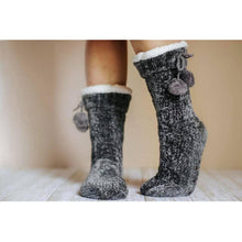 Load image into Gallery viewer, PreOrder  | The Meredith - Cozy Fleece lined Pom Socks
