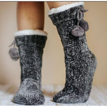 Load image into Gallery viewer, PreOrder  | The Meredith - Cozy Fleece lined Pom Socks

