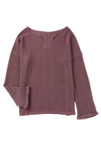 Load image into Gallery viewer, Plum Waffle Knit Top
