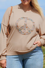 Load image into Gallery viewer, Floral Peace Sign Plus Size Sweatshirt
