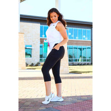 Load image into Gallery viewer, PreOrder | The Cassandra - Black CAPRI with POCKETS Round 3  - Luxe Leggings by Julia Rose®
