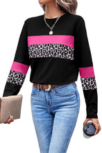 Load image into Gallery viewer, Rose &amp; Leopard Crew Neck Top
