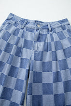 Load image into Gallery viewer, Checkered  Wide Leg Jeans
