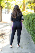 Load image into Gallery viewer, PreOrder | The Presley - Purple Panel Full Length Leggings ROUND 2
