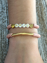 Load image into Gallery viewer, Heishi Bracelet Set "WWJD" Vintage Rose
