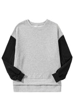 Load image into Gallery viewer, Colorblock Sleeve Drop Shoulder Sweatshirt
