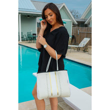Load image into Gallery viewer, Ready to Ship | The South Beach - Gold Stripe White Neoprene *
