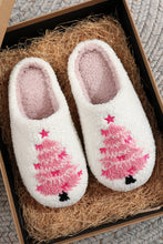 Load image into Gallery viewer, White Christmas Tree Plush Slippers
