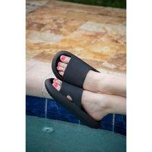 Load image into Gallery viewer, Black Insanely Comfy Slides by Julia Rose lightweight cushioned sole
