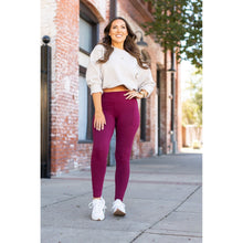 Load image into Gallery viewer, *Ready to Ship | Maroon Full Length Leggings with Pocket  - Luxe Leggings by Julia Rose®
