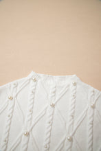 Load image into Gallery viewer, White Pearl High Neck Sleeveless Sweater
