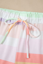 Load image into Gallery viewer, White Rainbow Striped Tee + Shorts Set

