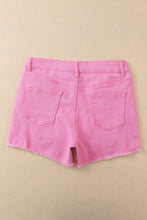 Load image into Gallery viewer, Rose Solid Color Distressed Denim Shorts
