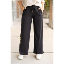 Load image into Gallery viewer, Women’s buttery soft leopard panel lounge pants with pockets
