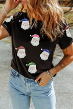 Load image into Gallery viewer, Christmas Santa Sequined T Shirt
