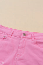 Load image into Gallery viewer, Rose Solid Color Distressed Denim Shorts
