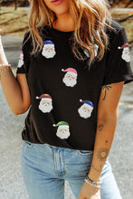 Load image into Gallery viewer, Christmas Santa Sequined T Shirt
