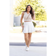 Load image into Gallery viewer, Julia Rose The Wendy white skort women’s skort with built-in shorts

