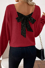Load image into Gallery viewer, Racing Red Back Bow Ribbed Top
