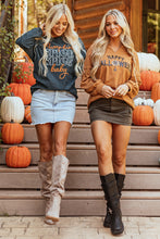 Load image into Gallery viewer, Chestnut Sequin Happy Halloween Graphic Notched Neck Long Sleeve Loose Top
