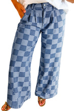 Load image into Gallery viewer, Checkered  Wide Leg Jeans
