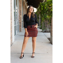 Load image into Gallery viewer, PreOrder | The Helena – Red Plaid Jogger Skirt ❤️🖤

