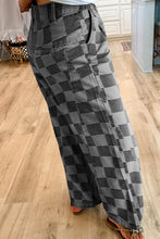 Load image into Gallery viewer, Checkered Light Washed Wide Leg Jeans
